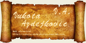 Vukota Azdejković vizit kartica